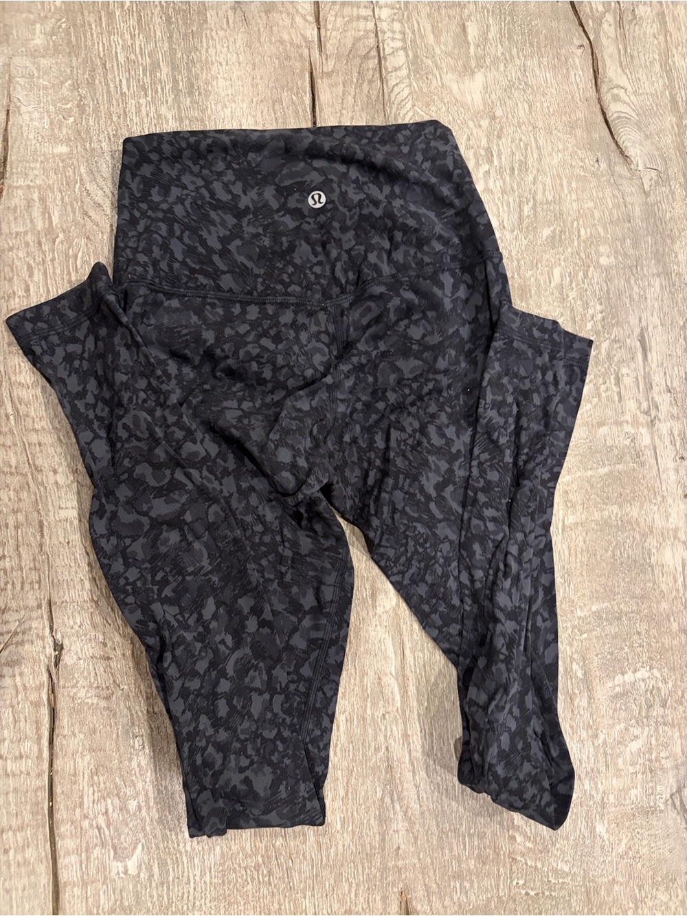 lululemon athletica Black Tonal Floral Leggings